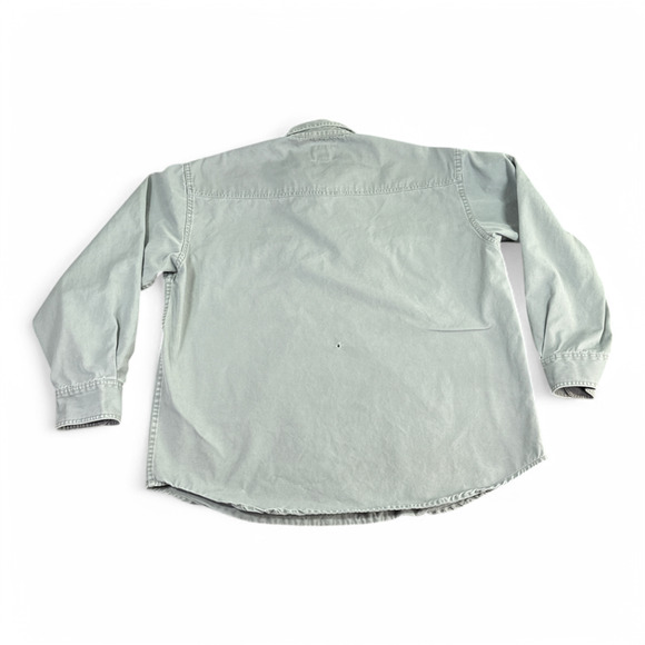 Vintage Cabelas Shirt Adult LARGE Gray Henley Cargo Outdoor Canvas Workshirt 90s - Picture 3 of 11